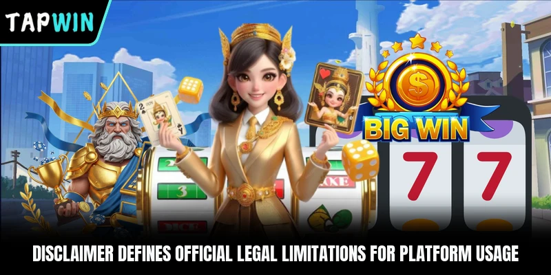 Disclaimer defines official legal limitations for platform usage