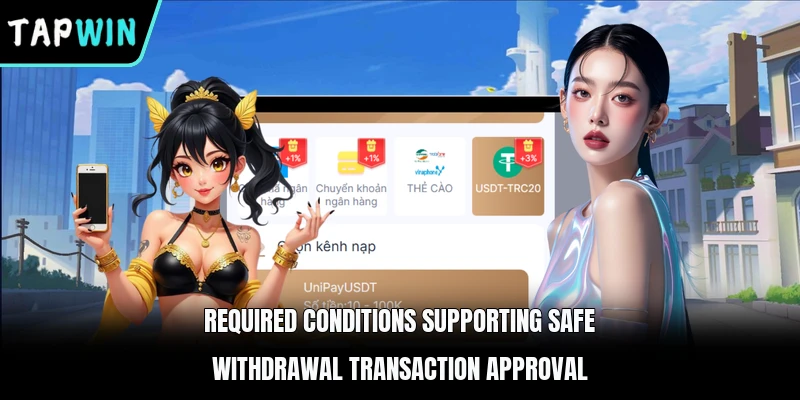 Required conditions supporting safe withdrawal transaction approval