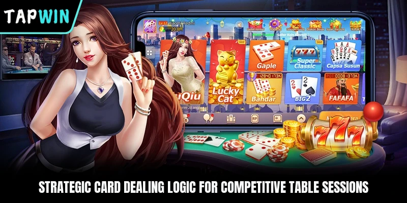 Strategic card dealing logic for competitive table sessions