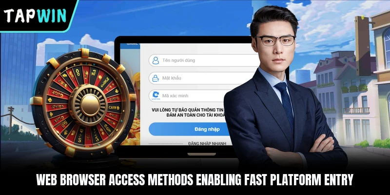 Web browser access methods enabling fast platform entry